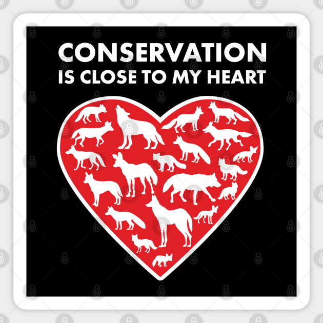 Canines Conservation Heart Magnet by Peppermint Narwhal